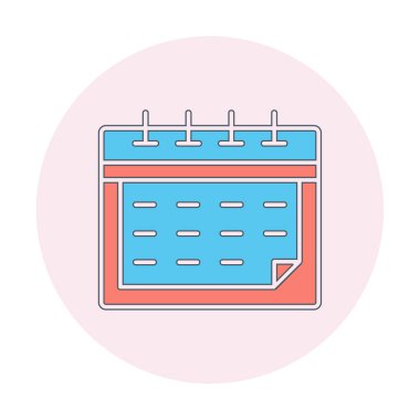 Takvim simgesi, vektör illüstrasyon tasarımı