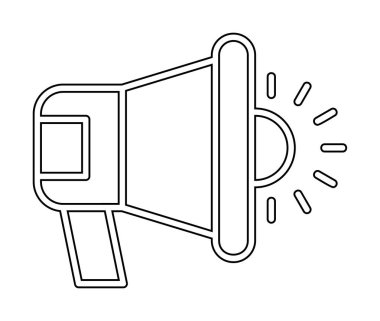 megafon simgesi vektörü web ve mobil tasarımınız için beyaz arkaplanda izole edilmiş, megafon logosu konsepti 