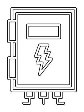 Güç simgesi, vektör illüstrasyonu. Yüksek Voltaj Kutusu              