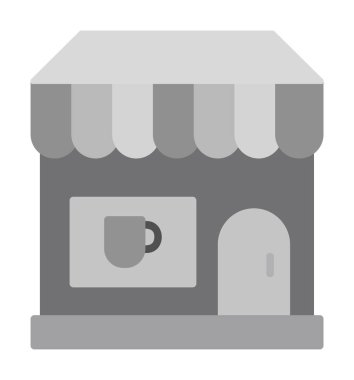 Kafe ikonu vektör illüstrasyonu