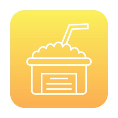 Saman simgesi vektör illüstrasyonlu köpüklü içecek 