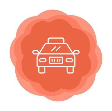 Basit taksi arabası simgesi, vektör illüstrasyonu