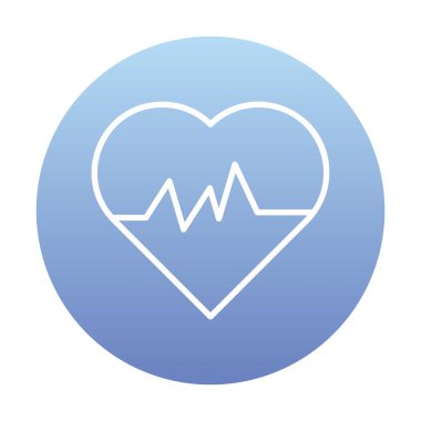 kalp atışı ikonu, vektör illüstrasyonu 