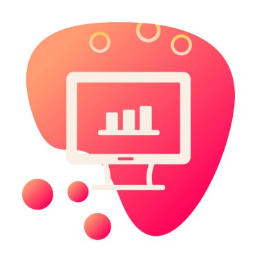 iş grafiği bilgisayar ekranında, vektör illüstrasyonu basit tasarım