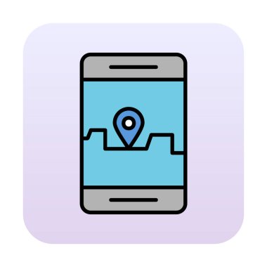 Akıllı telefon GPS simgesi, vektör illüstrasyonu 