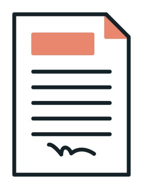 contract icon, vector illustration simple design