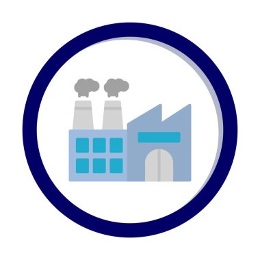 Fabrika web simgesi, vektör illüstrasyonu 