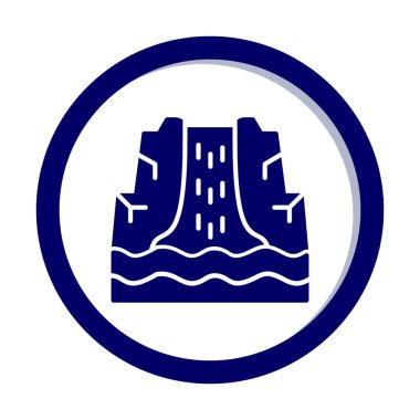 Basit Waterfal simgesi, vektör illüstrasyonu