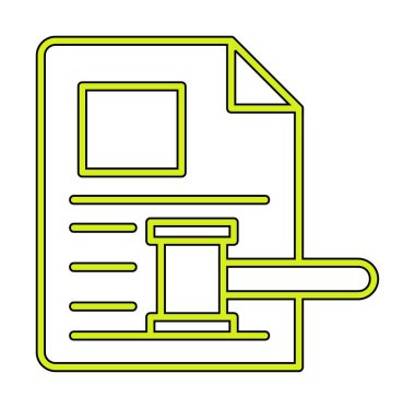 Açık artırma ya da Yargıç Tokmak simgesi düz stilde