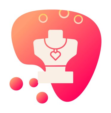 Kolye düz simgesi, vektör çizim                  