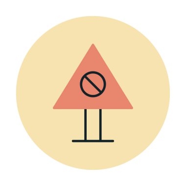 Yasaklanmış yol simgesinin vektör illüstrasyonu 