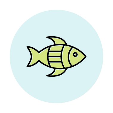 balık yassı simgesi, vektör illüstrasyonu