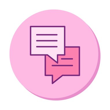 Sohbet ileti simgesi, vektör illüstrasyonu 