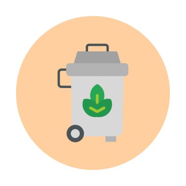 Eko çöp kutusu ikon vektör illüstrasyonu 