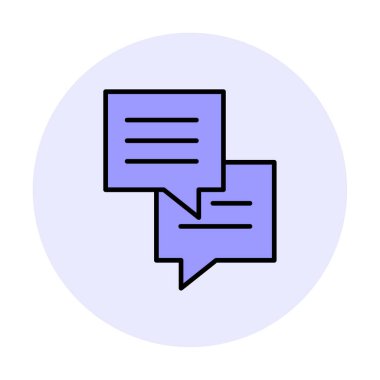 Sohbet ileti simgesi, vektör illüstrasyonu 