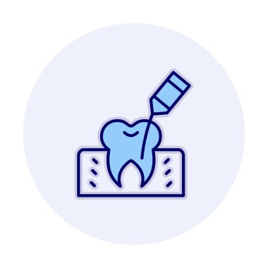 Kök Kanal Tedavi simgesi, vektör illüstrasyonu 