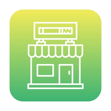 dükkan simgesi, vektör illüstrasyonu basit tasarım