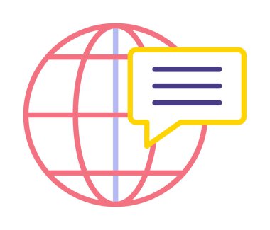 Dünya İletişim vektör simgesi modern illüstrasyon             