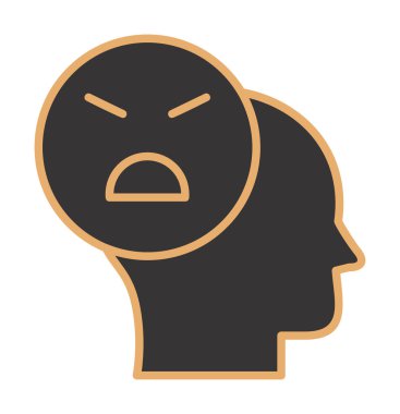 Kızgın avatar simgesi, vektör illüstrasyonu 