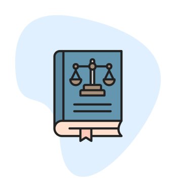 Hukuk kitabı. Web simgesi basit illüstrasyon 