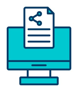 Simge vektör çizimi paylaşım dizaynlı bilgisayar