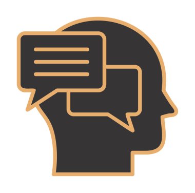 Sohbet ileti simgesi, vektör illüstrasyonu 