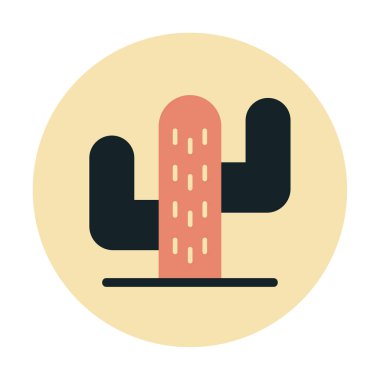 Kaktüs simgesi, basit tasarım çizimi  