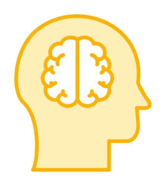 Moda Biçimli Beyin Simgesi İzole Arkaplan