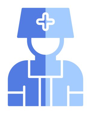 hemşire vektörü düz renk simgesi