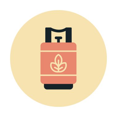 Elektrik üretimi biyogaz ikonu vektör illüstrasyon tasarımı