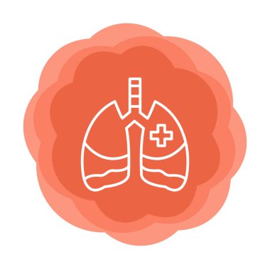 akciğer simgesi, vektör illüstrasyonu  