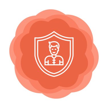 Kalkan simgesindeki adam, vektör çizimi