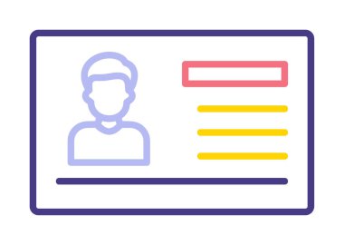 Visa belgesi simgesinin vektör illüstrasyonu 