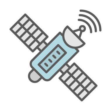 Uydu Simgesi, vektör illüstrasyonu 