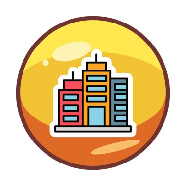 Şehir binası simgesi, vektör illüstrasyonu basit tasarım