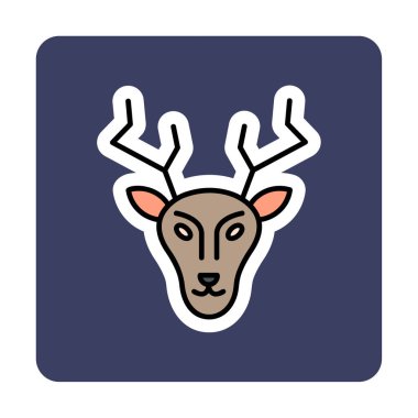 Geyik. Web simgesi basit illüstrasyon