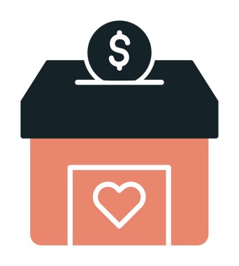 Bağış Kutusu vektör simgesi