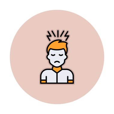 stresli kişi simgesi, vektör illüstrasyonu basit tasarım