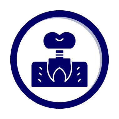 düz dişçilik implant simge vektörü