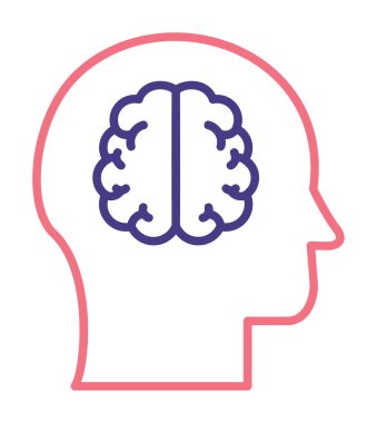 Moda Biçimli Beyin Simgesi İzole Arkaplan