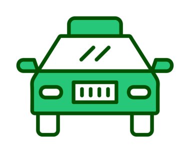 Basit taksi arabası simgesi, vektör illüstrasyonu