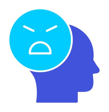 Kızgın avatar simgesi, vektör illüstrasyonu 