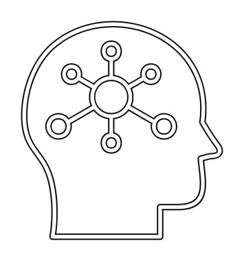 Psikoloji işaretli beyin simgesi