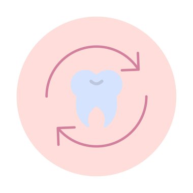 Diş Tedavi simgesi, vektör illüstrasyonu  