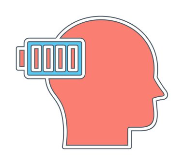 Baş pil simgesinin vektör illüstrasyonu