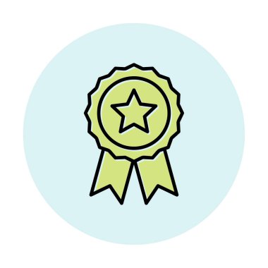 Ödül rozet vektörü düz çizgi simgesi