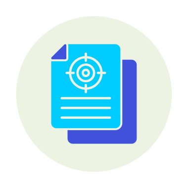 Hedef simgeye sahip bir belgenin vektör illüstrasyonu 