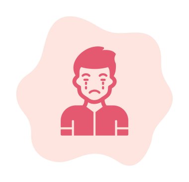 ağlayan kişi simgesi, vektör illüstrasyonu basit tasarım