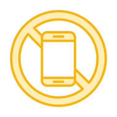 Cep telefonu simgesi yok, vektör illüstrasyonu               