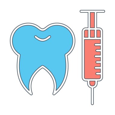 Diş bakımı anestezi ikonu vektör illüstrasyonu 